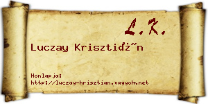 Luczay Krisztián névjegykártya